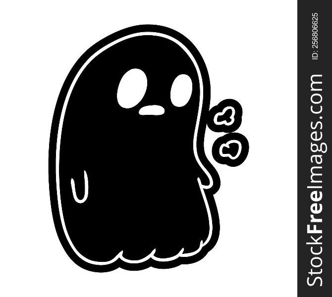 Cartoon Icon Of A Kawaii Cute Ghost
