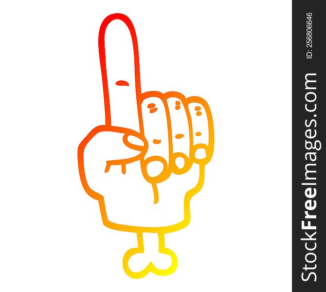Warm Gradient Line Drawing Pointing Hand Symbol