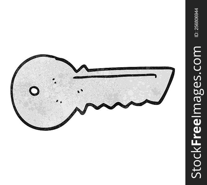 freehand textured cartoon door key
