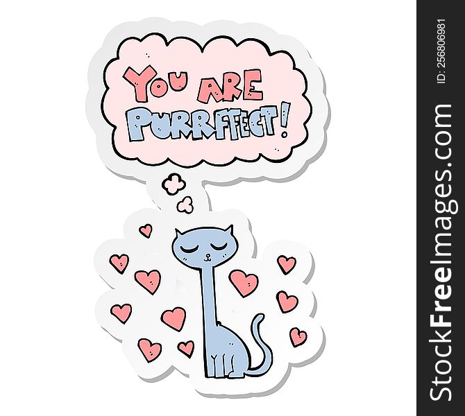 sticker of a cartoon valentine card design