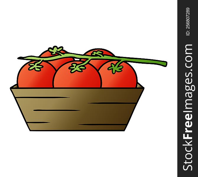 Gradient Cartoon Doodle Of A Box Of Tomatoes