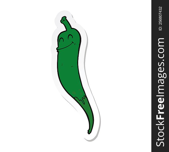 sticker of a cartoon chili pepper