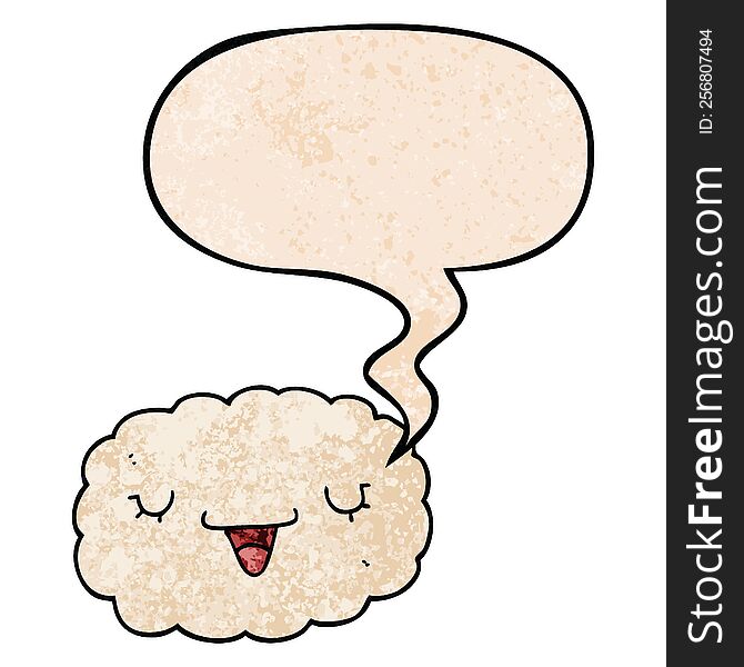 Cartoon Cloud And Speech Bubble In Retro Texture Style