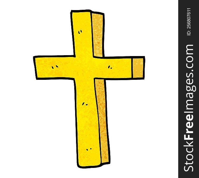 cartoon doodle of a gold cross