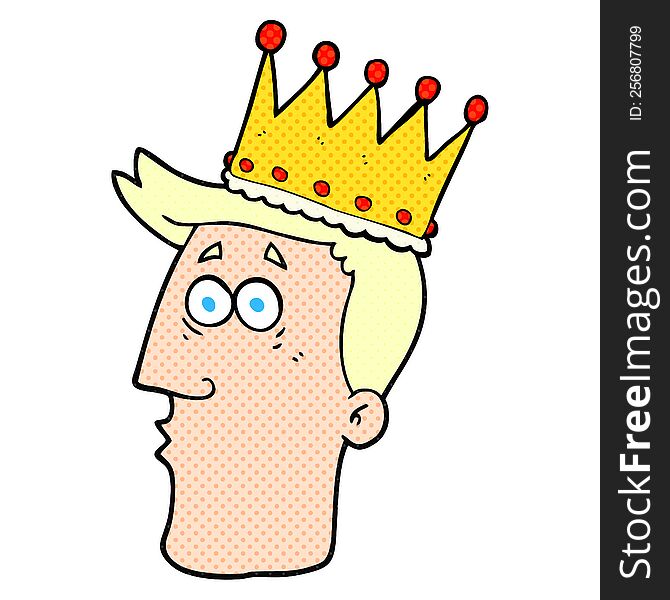freehand drawn cartoon kings head