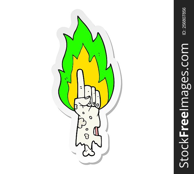 Sticker Of A Cartoon Pointing Zombie Hand