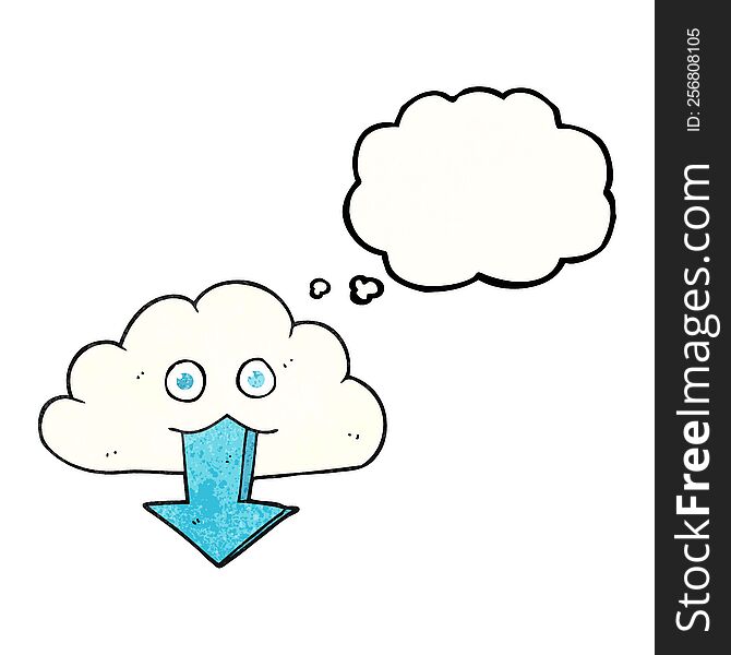 freehand drawn thought bubble textured cartoon download from the cloud