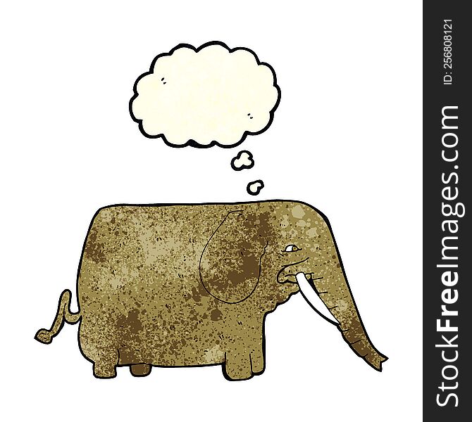 cartoon mammoth with thought bubble