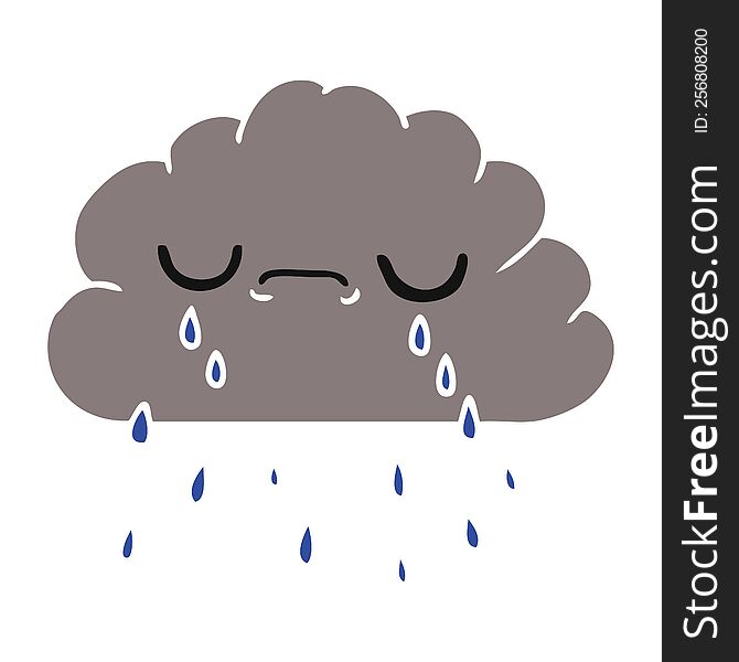 Cartoon Of Cute Crying Cloud