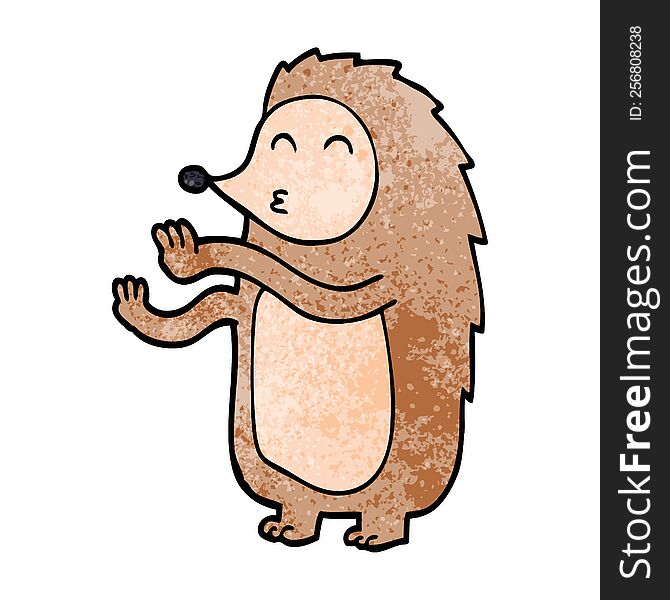 cartoon doodle happy hedgehog