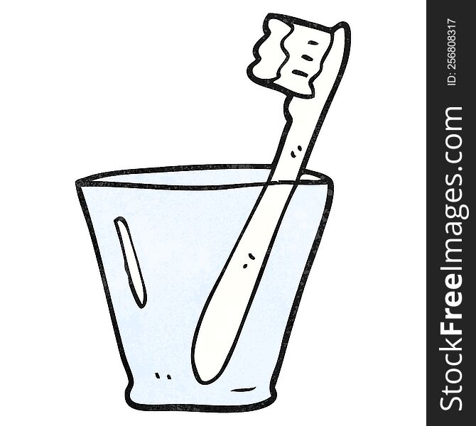 Textured Cartoon Toothbrush In Glass