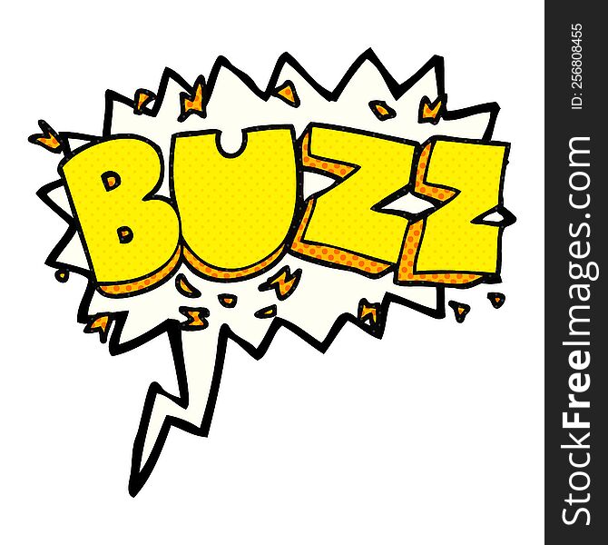 freehand drawn comic book speech bubble cartoon buzz symbol