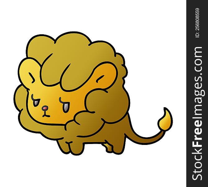 Gradient Cartoon Kawaii Cute Lion Cub