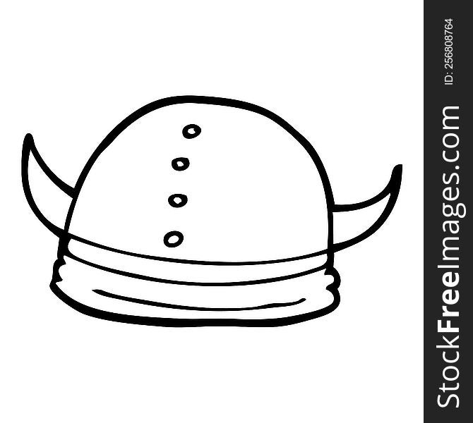 line drawing cartoon viking helmet