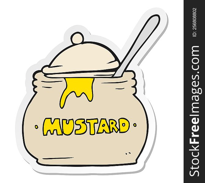 sticker of a cartoon mustard pot
