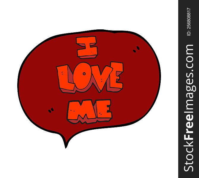 i love me speech bubble cartoon symbol