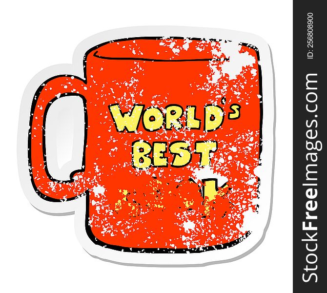 distressed sticker of a worlds best cook mug