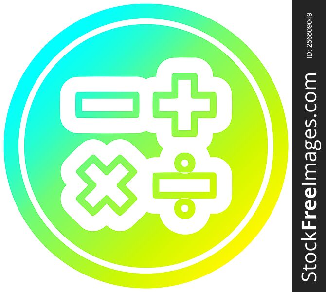 Math Symbols In Cold Gradient Spectrum