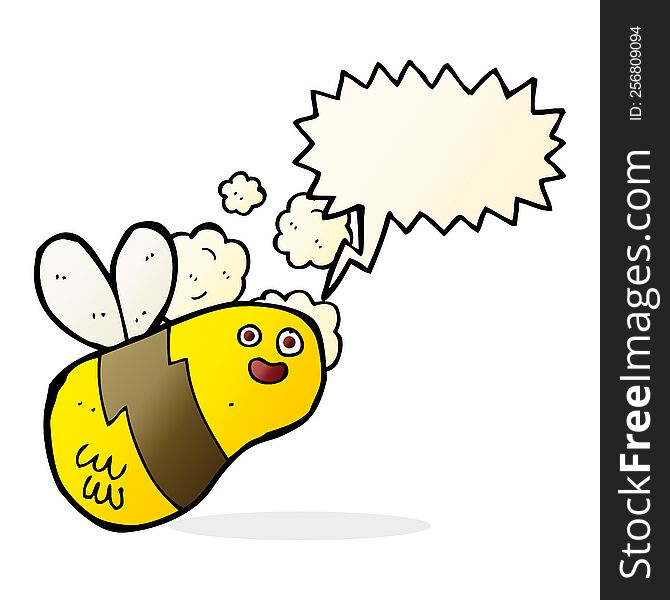 Cartoon Bee With Speech Bubble