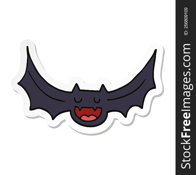 sticker of a cartoon bat