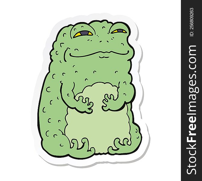 sticker of a cartoon smug toad