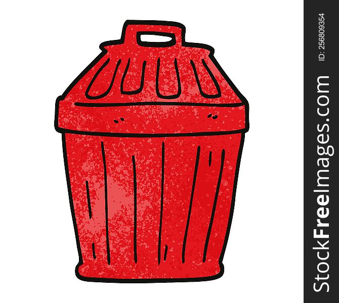 cartoon doodle waste bin