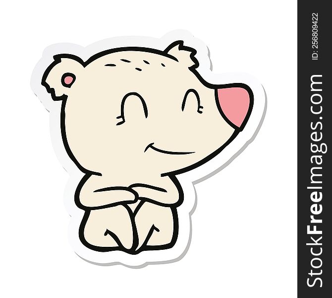 Sticker Of A Smiling Polar Bear Cartoon