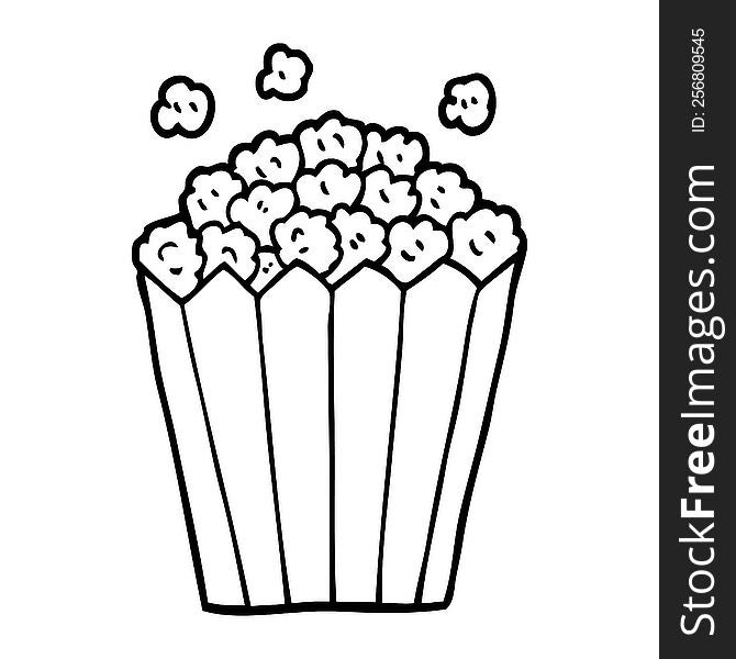 line drawing cartoon cinema popcorn
