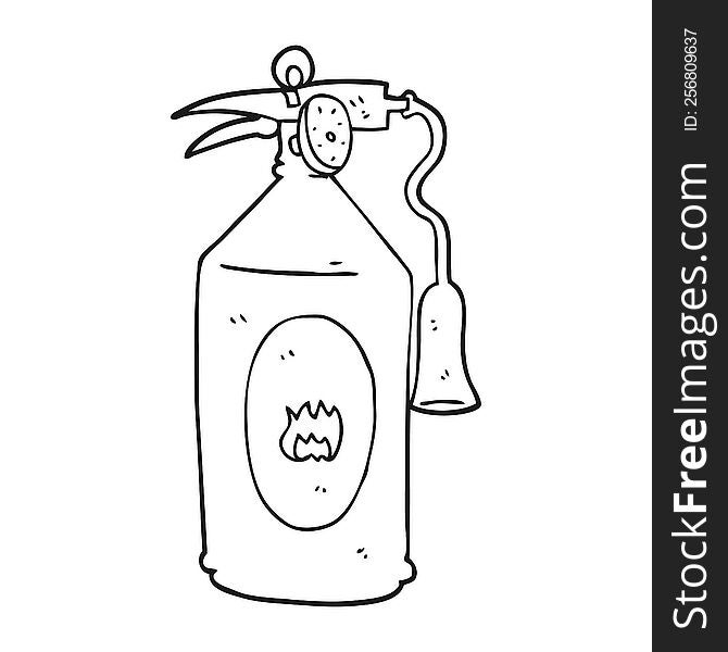 Black And White Cartoon Fire Extinguisher
