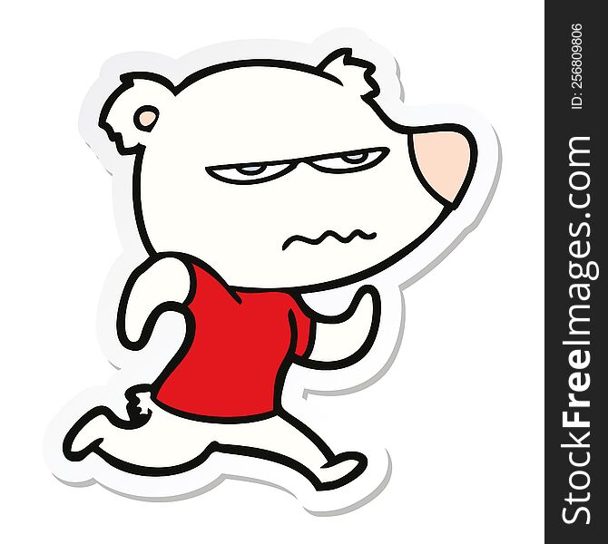 Sticker Of A Angry Bear Polar Cartoon