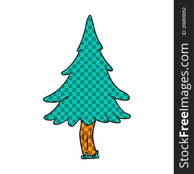 hand drawn cartoon doodle of woodland pine trees