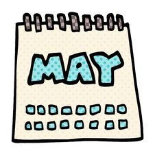 Cartoon Doodle Calendar Showing Month Of May Royalty Free Stock Images