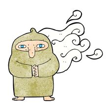 Cartoon Smelly Monk Royalty Free Stock Photography