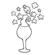 Black And White Cartoon Magic Goblet Stock Photography