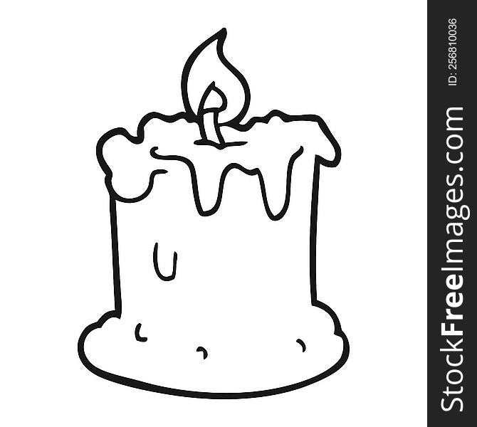 Black And White Cartoon Dribbling Candle