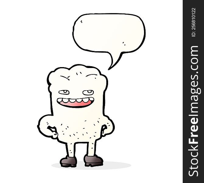 Cartoon Tooth With Speech Bubble