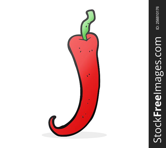 freehand drawn cartoon chilli pepper