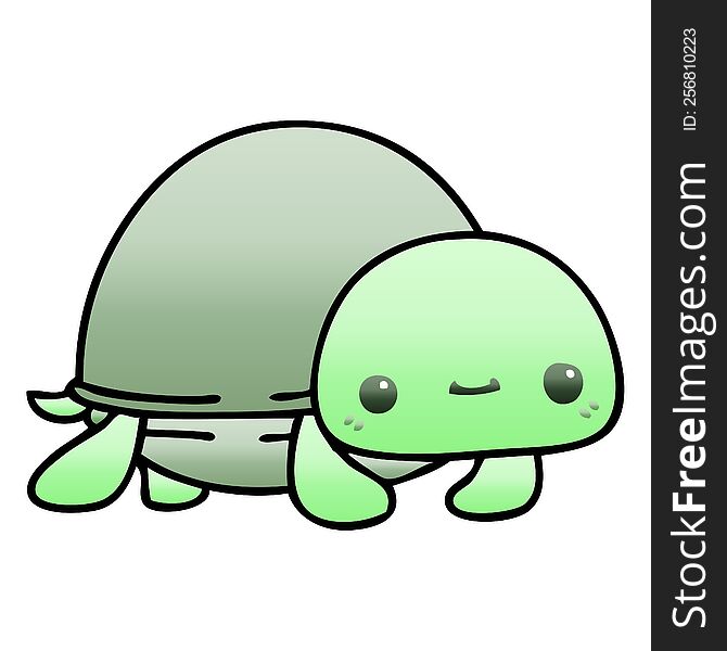Quirky Gradient Shaded Cartoon Turtle