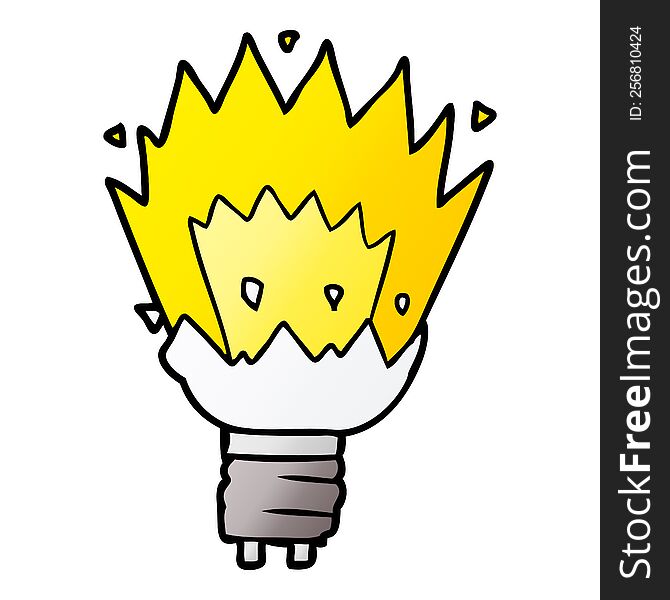 cartoon exploding light bulb. cartoon exploding light bulb