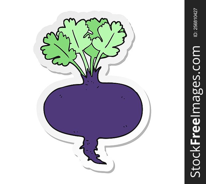 sticker of a cartoon beetroot
