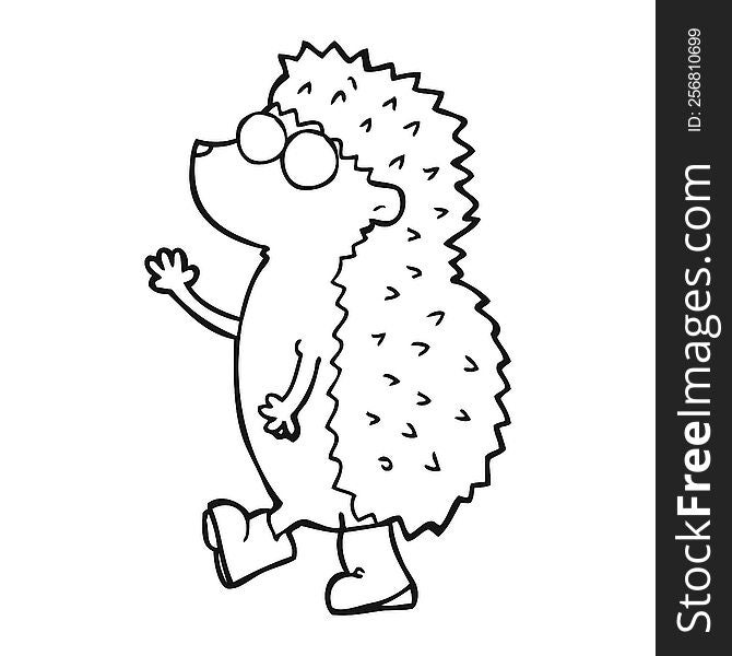 cute freehand drawn black and white cartoon hedgehog. cute freehand drawn black and white cartoon hedgehog