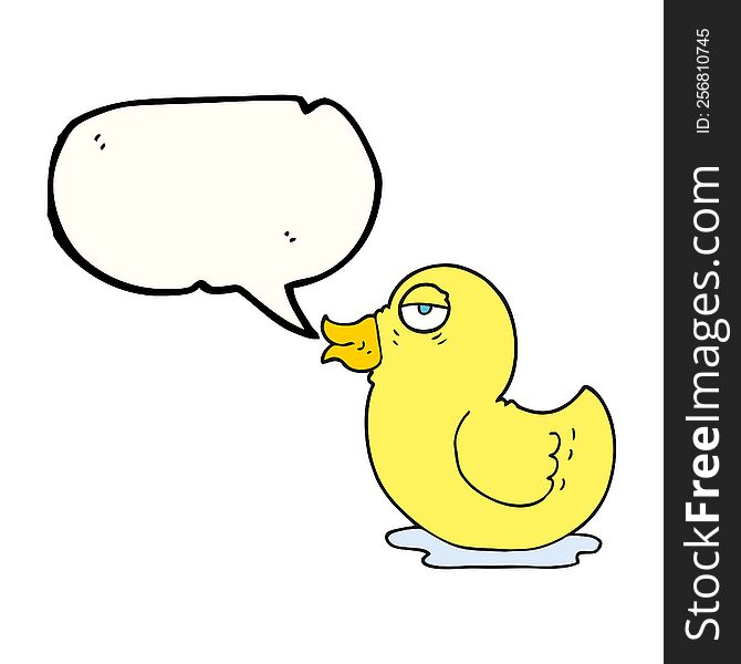 freehand drawn speech bubble cartoon rubber duck