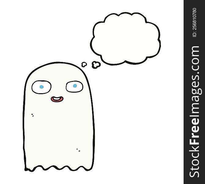 Funny Cartoon Ghost With Speech Bubble