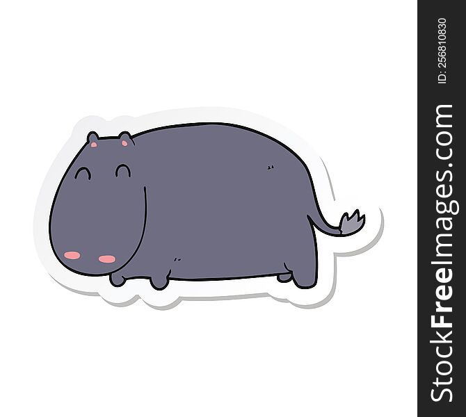 sticker of a cartoon hippo