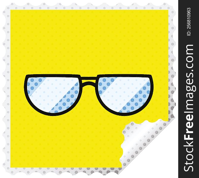 spectacles graphic square sticker stamp. spectacles graphic square sticker stamp