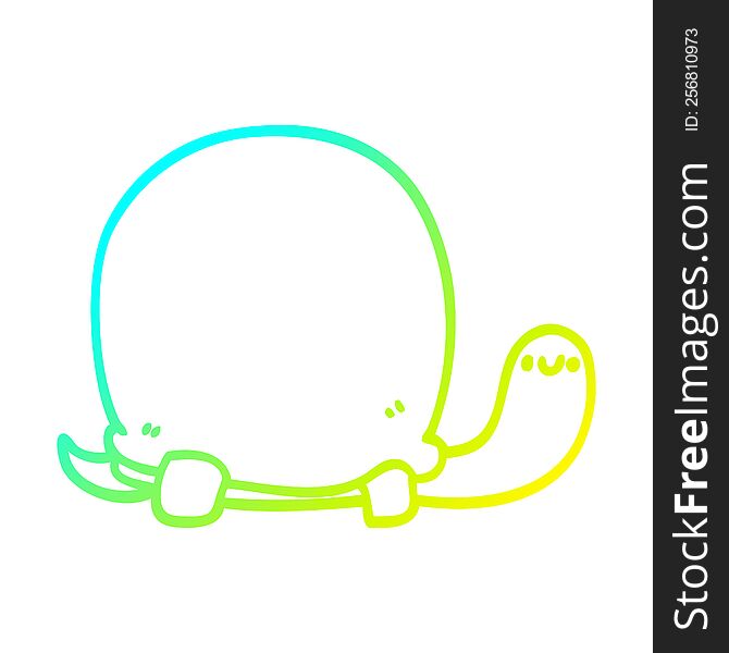 Cold Gradient Line Drawing Cute Cartoon Tortoise