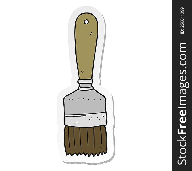 Sticker Of A Cartoon Paint Brush