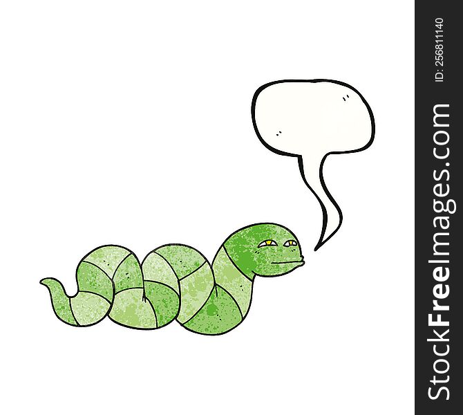 freehand speech bubble textured cartoon snake