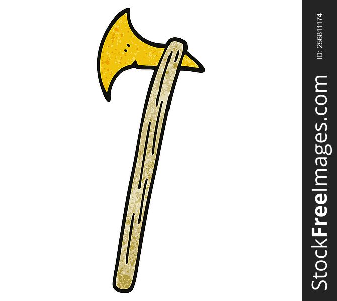 cartoon doodle golden large axe