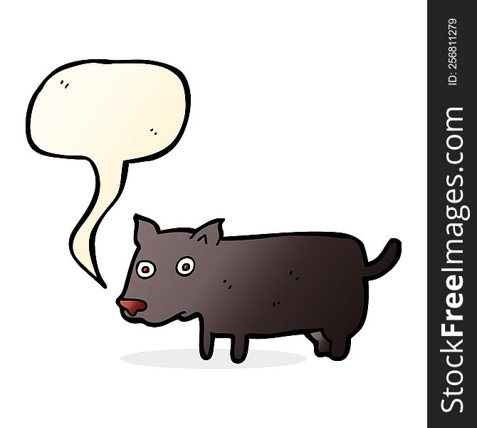 Cartoon Little Dog With Speech Bubble